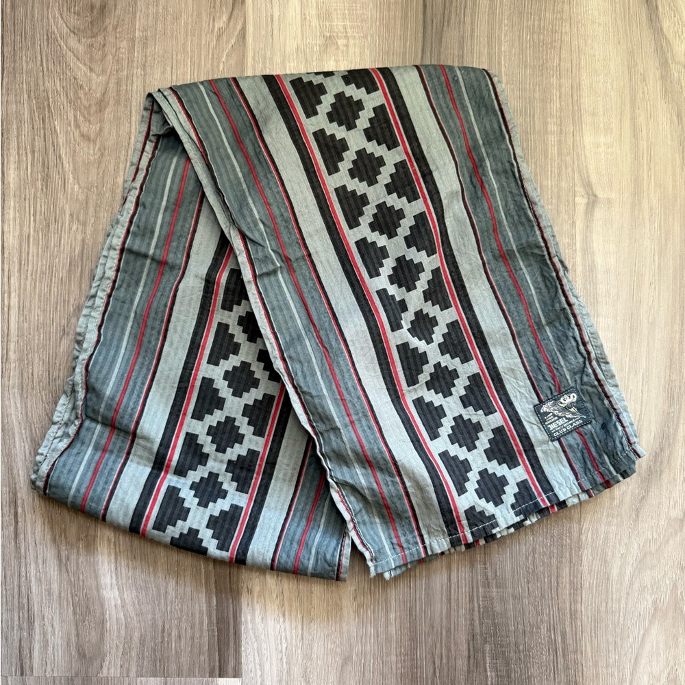 Diesel Striped Scarf with Patch